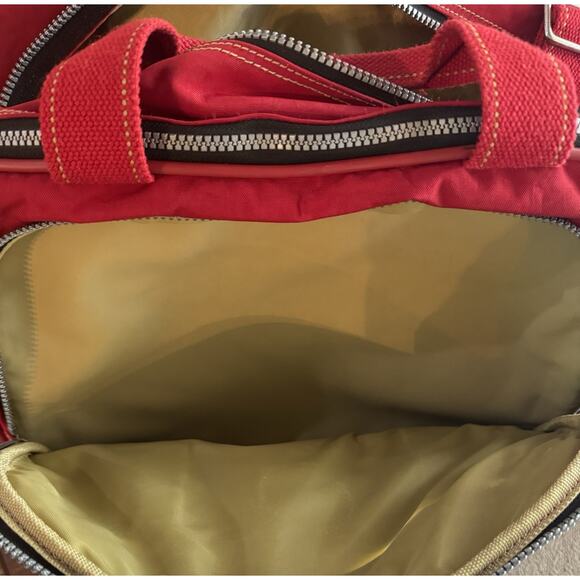 Kipling Duffle Bag Large Red Nylon Luggage Travel Gym Bag/Monkey Key Chain - Picture 14 of 15